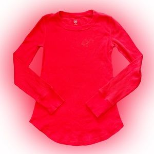 GAP RED WAFFLE KNIT LONG SLEEVE TOP // SIZE XS❤️